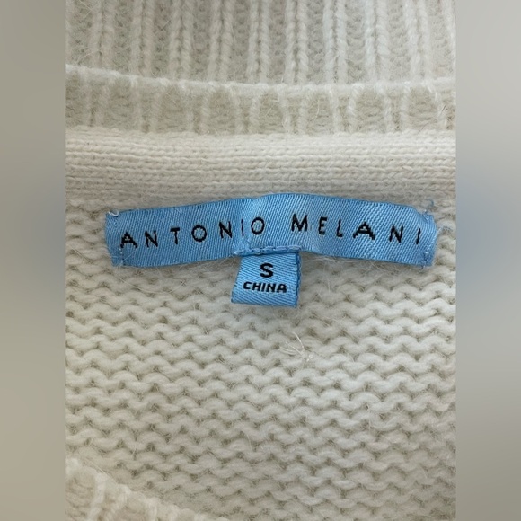 ANTONIO MELANI Sweater Cream Rabbit Fur Pearl Super Soft Neutral Size Small - Picture 4 of 5